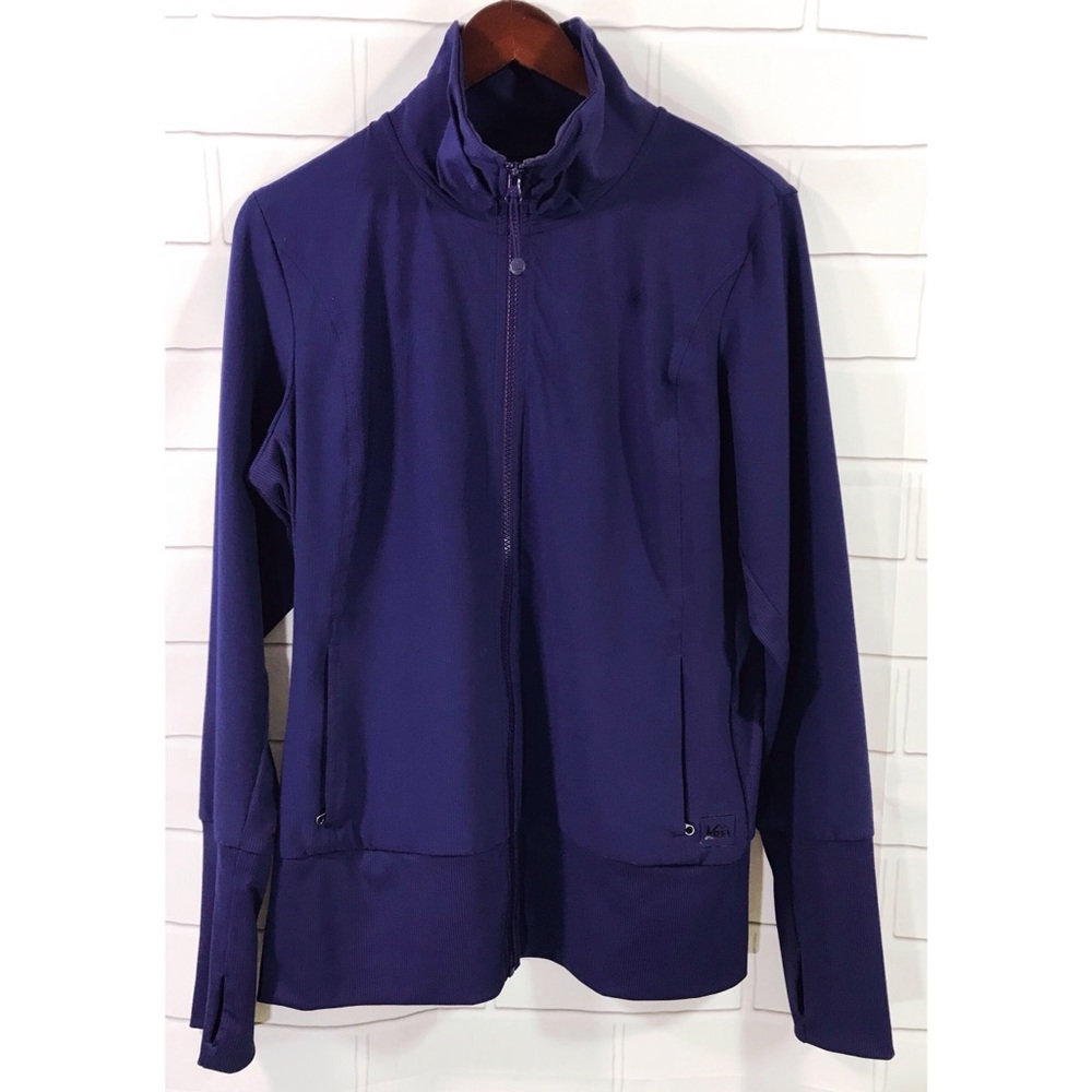 REI Full Zip Activewear Thumb Holes Stretch Jacket